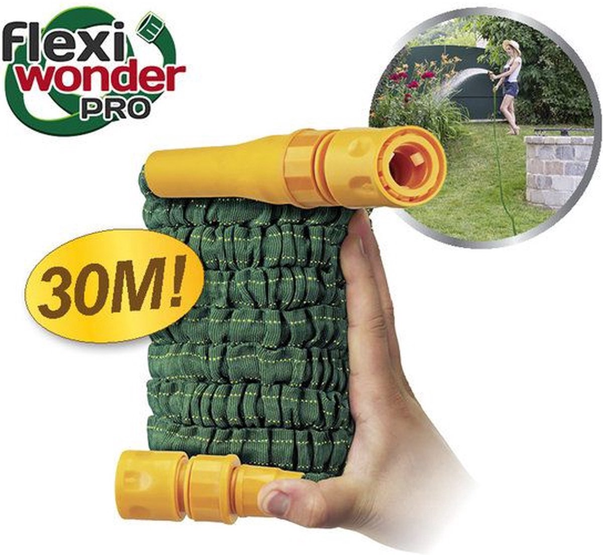 FlexiWonder Pro Pocket Hose 30 mtr Tuinslang Groeiende tuinslang - Growing Garden Hose