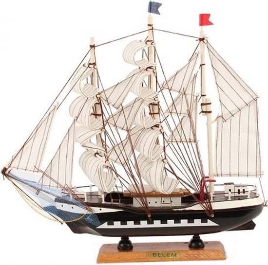 Decoratie model zeiljacht/zeilboot 34 cm - miniatuur boot/boten - de Belem  | bol.com