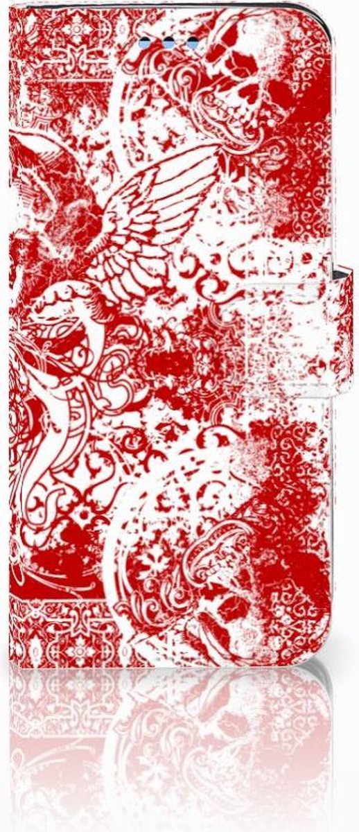 Telefoonhoesje met Naam Samsung Galaxy S9 Angel Skull Rood