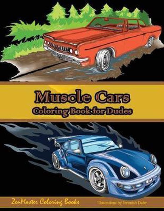 Muscle Cars Coloring Book for Dudes - cover