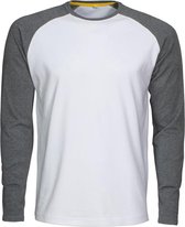 MacOne - T-shirt lange mouwen - Alex - wit/grijs 4XL