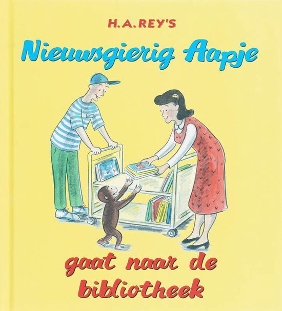 Cover van het boek 'Nieuwsgierig Aapje / Gaat naar de bibliotheek'