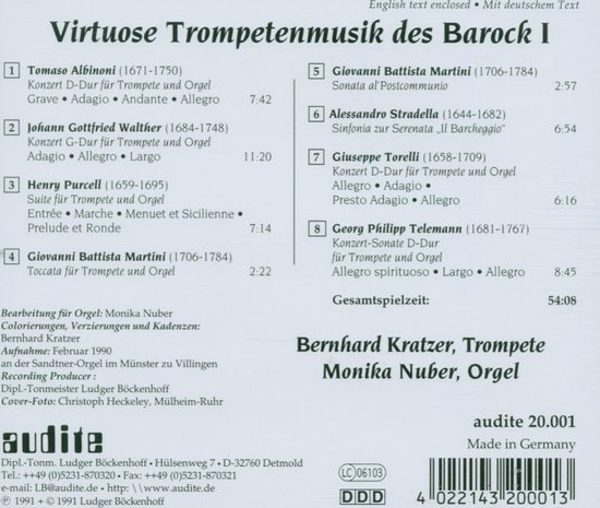 Virtuose Baroque Trumpet Music Vol. I, Monika Nuber, Bernhard