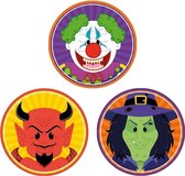 Halloween 30x Halloween onderzetters duivel/heks/horror clown
