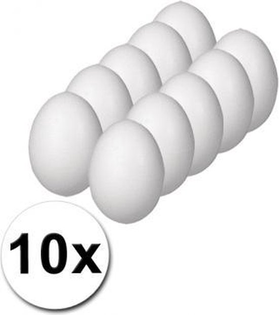 10 piepschuim eieren - styropor paasdecoratie