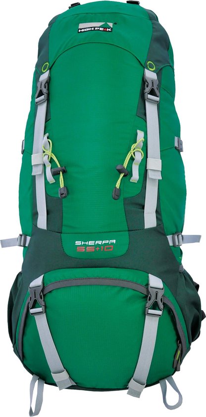 Wierook compenseren verlangen High Peak Sherpa - Backpack - 65 + 10 Liter - Groen | bol.com
