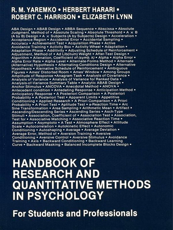 Handbook of Research and Quantitative Methods in Psychology - cover