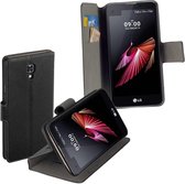 HC zwart bookcase voor LG X Screen wallet cover