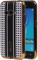 M-Cases Ruit Design TPU Hoesje voor Galaxy J1 2016 Paars