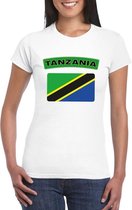 T-shirt met Tanzaniaanse vlag wit dames S