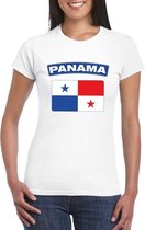 Panama t-shirt met Panamese vlag wit dames S