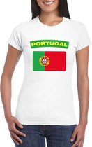T-shirt met Portugese vlag wit dames XL