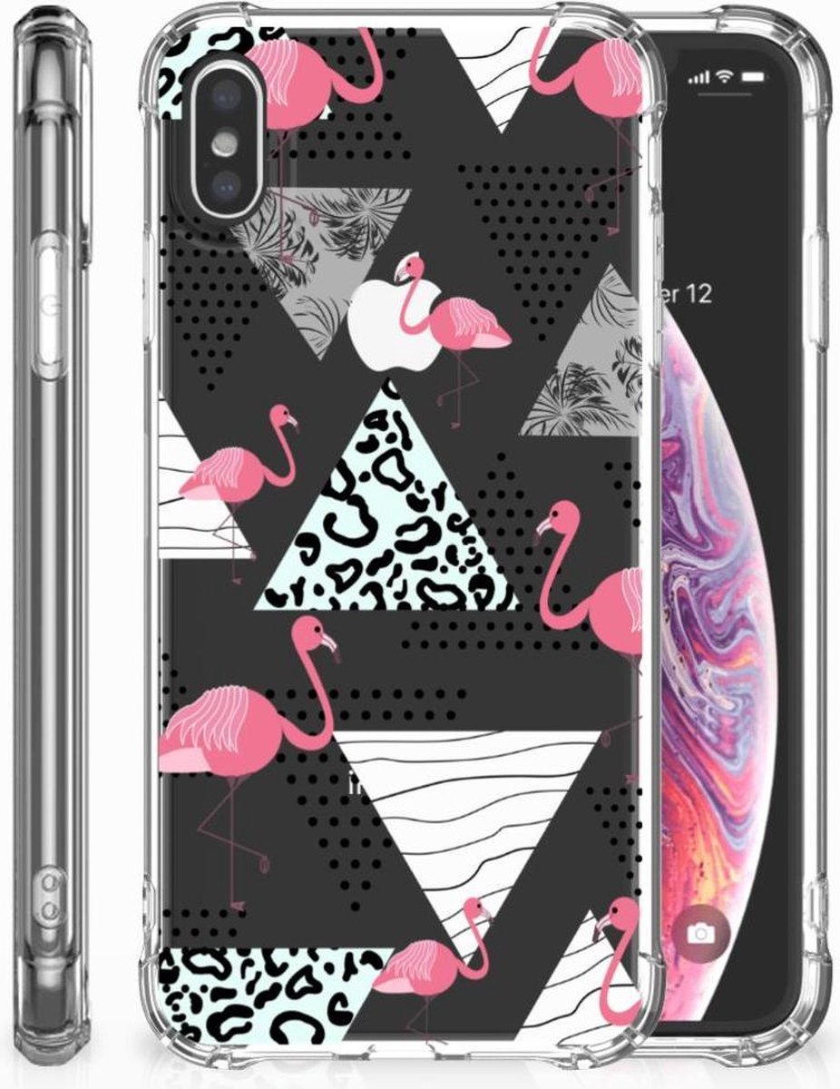 Apple iPhone Xs Max Case Anti-shock Flamingo Triangle
