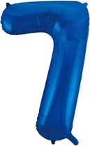 Cijfer 7 folie ballon blauw van 92 cm