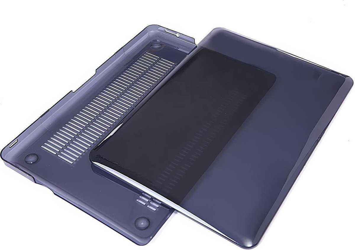 Macbook Case voor MacBook Air 13 inch (modellen t/m 2017) - Laptop Cover - Transparant Zwart