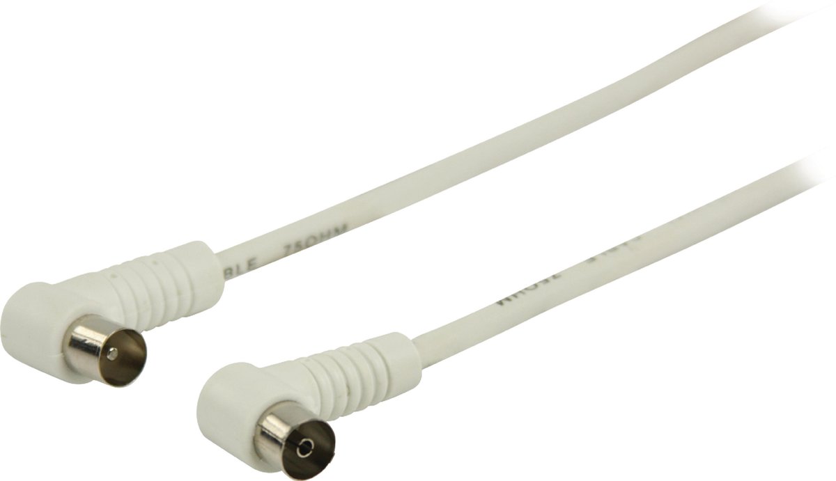 Coaxkabel Haaks Coax Male (IEC) - Coax Female (IEC) 3.00 m Wit