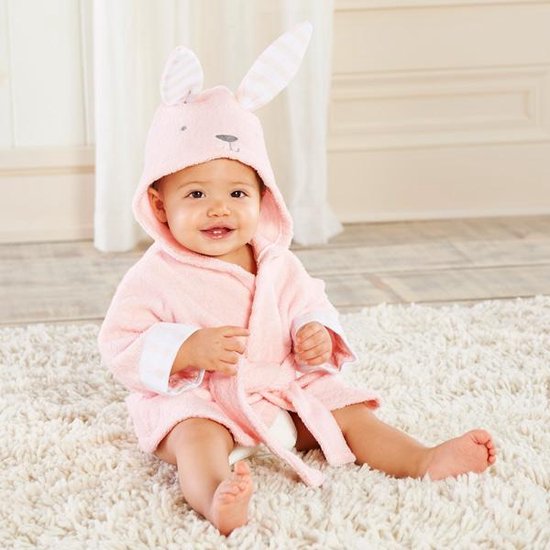 Product: Baby badjas, roze, konijn, van het merk promission Trading