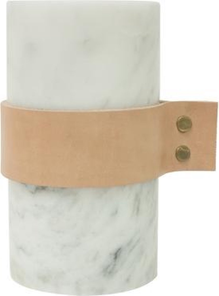 ECO Design Vaas 11x15cm Wit met Lerenband