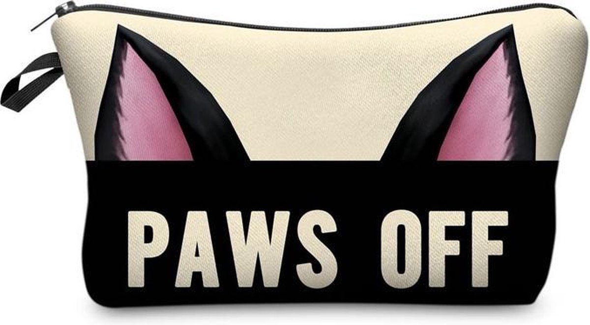 Make-up Bag Paws Off | Toilettas met Rits | Kat - Katten - Kitty Cat - Merkloos