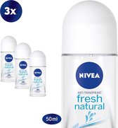 NIVEA Fresh Natural - 3 x 50 ml - voordeelverpakking - Deodorant Roller