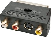 LINDY 35628 SCART Adapter [1x SCART-stekker - 4x S-video stekker] Zwart