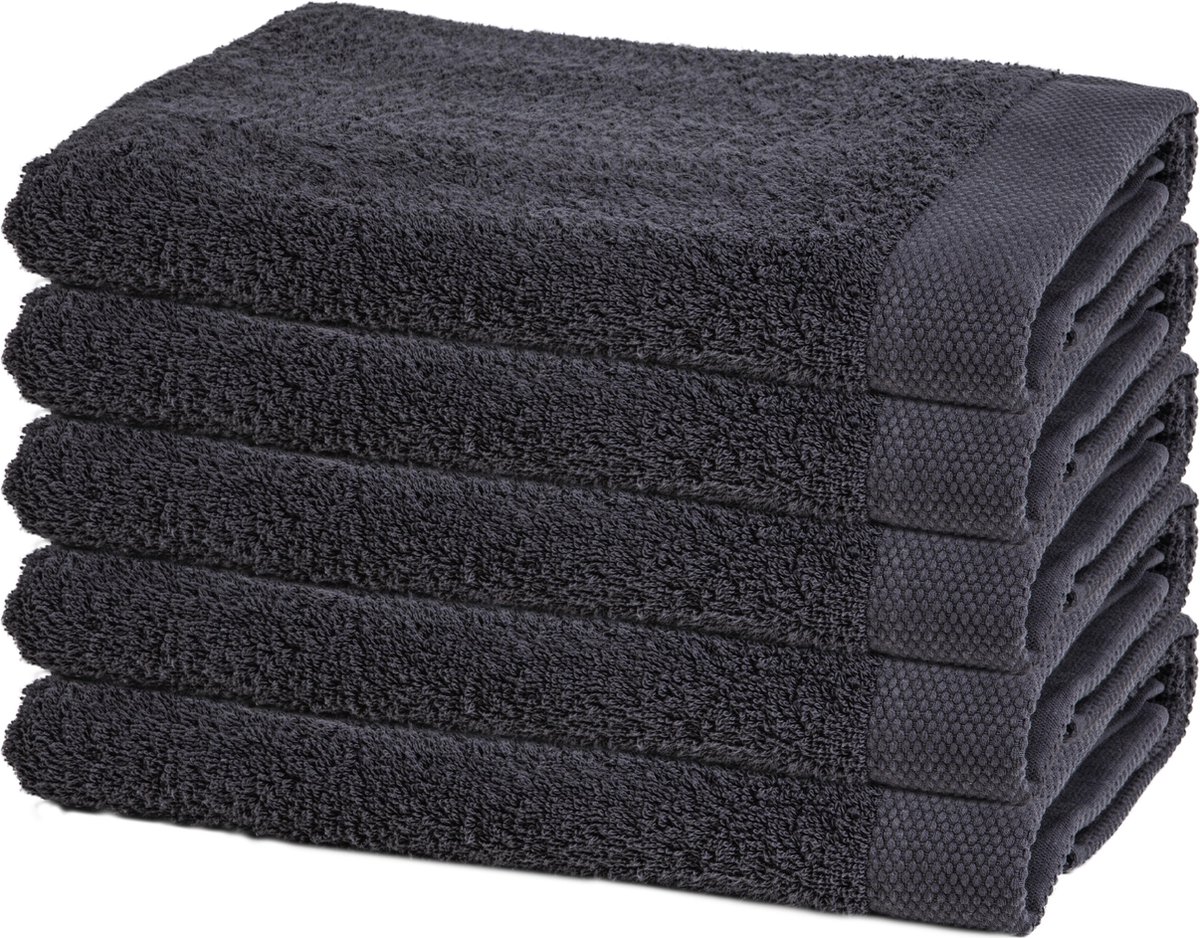 Badhanddoeken – 70x140 cm – Antraciet – 5 stuks