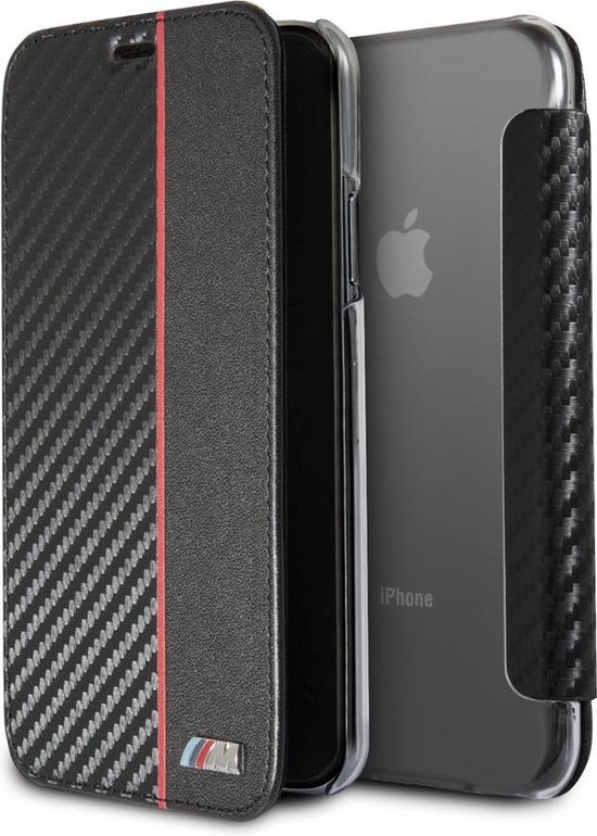 iPhone Xs/X Bookcase hoesje - BMW - Effen Rood - Kunstleer