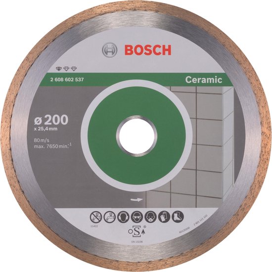 Foto: Bosch diamantdoorslijpschijf standard for ceramic 200 x 25 40 x 1 6 x 7 mm