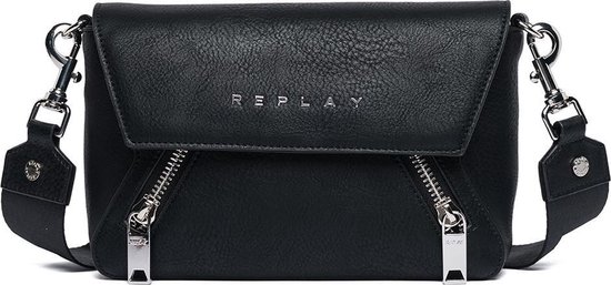 Replay-Handtassen-Crossbody Bag With Double Zipper-Zwart | bol.com