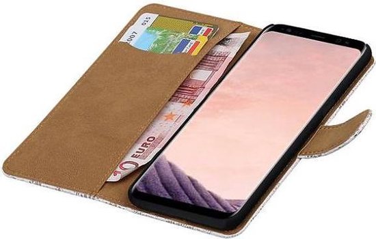 Mobieletelefoonhoesje.nl - Samsung Galaxy S8 Plus Cover Bloem Bookstyle Wit