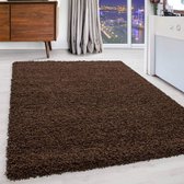 Hoogpolige Vloerkleed Plus Shaggy Bruin 80 X 150 Cm