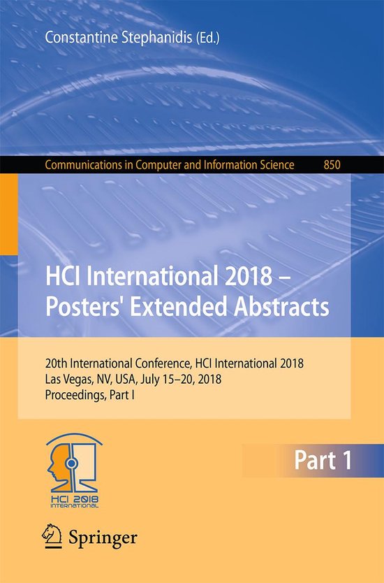 Springer Nature Proceedings Computer Science 1 - HCI Interna ... - cover