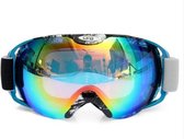 Skibril met lens blauw groen evo frame blauw X type 3 - ☀/☁