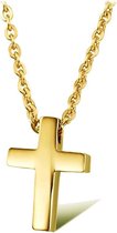 Fate Jewellery Ketting FJ431 - Cross - 45cm + 5cm - geel verguld