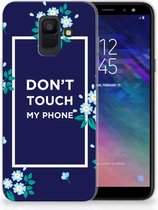 Geschikt voor Samsung Galaxy A6 (2018) TPU Hoesje Flowers Blue DTMP