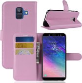 Book Case - Geschikt voor Samsung Galaxy A6 (2018) Hoesje - Pink