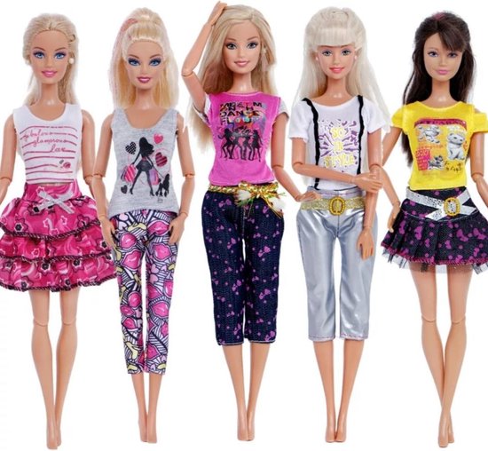 Ontvanger Steen Verdraaiing Barbiekleding - 5 fashion outfits voor modepoppen - poppenkleding -  barbiepoppen -... | bol.com