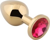 Banoch - Buttplug Aurora Hot Pink gold Small - gouden Metalen buttplug - Diamant steen - Roze