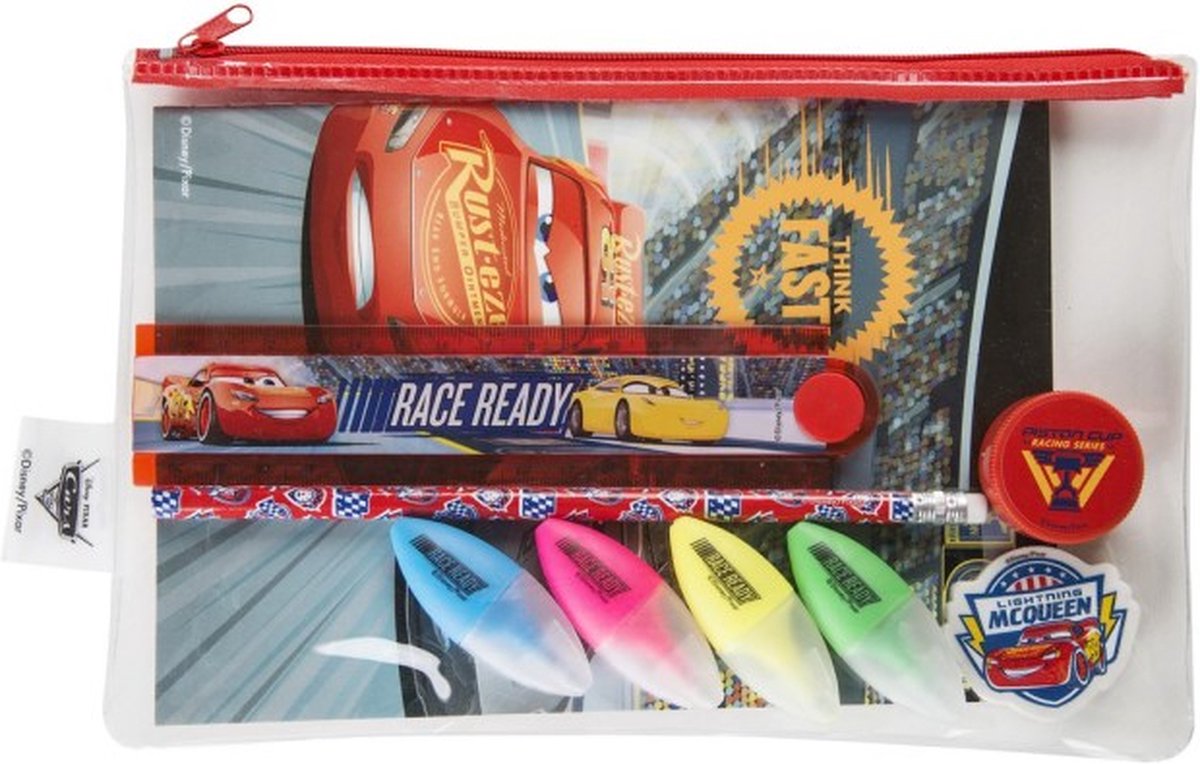 Disney Cars Etui Met Inhoud 19 Cm Rood 5-delig