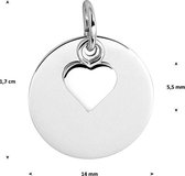 zilver gerhodineerd graveerhanger met hart 1328896