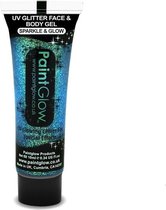 PaintGlow Face & Body paint UV Glitter Blauw (Ice Blue)
