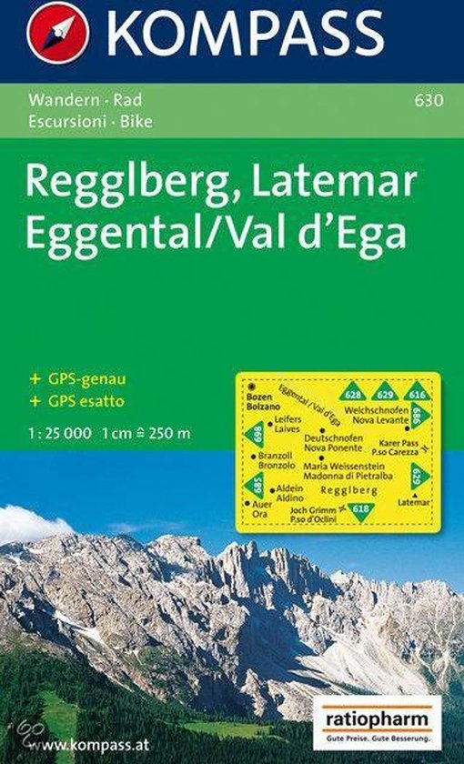 630: Regglberg - Latemar - Eggental / Val D'Ega 1:25, 000 - cover