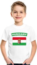 T-shirt met Hongaarse vlag wit kinderen M (134-140)