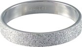 Quiges Stapelring Ring - Vulring Glitter - Dames - RVS zilverkleurig - Maat 19 - Hoogte 4mm