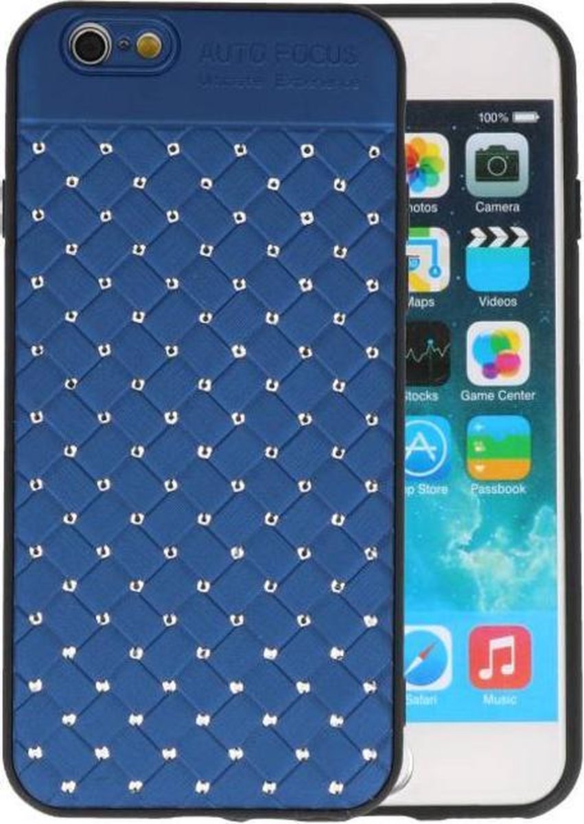 Witte Chique Hard Cases - Hoesje Geschikt voor iPhone 6 Blauw