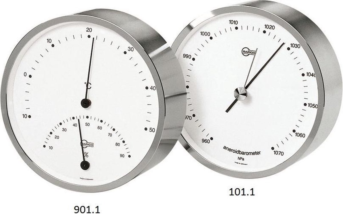 Barigo 101.1  Barometer - messing vernikkeld - ø 10 cm