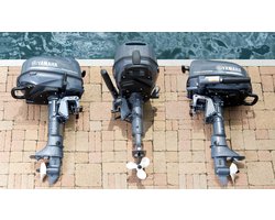 Yamaha F5AMHS+ 5 pk kortstaart buitenboordmotor met brandstoftank en brandstofslang