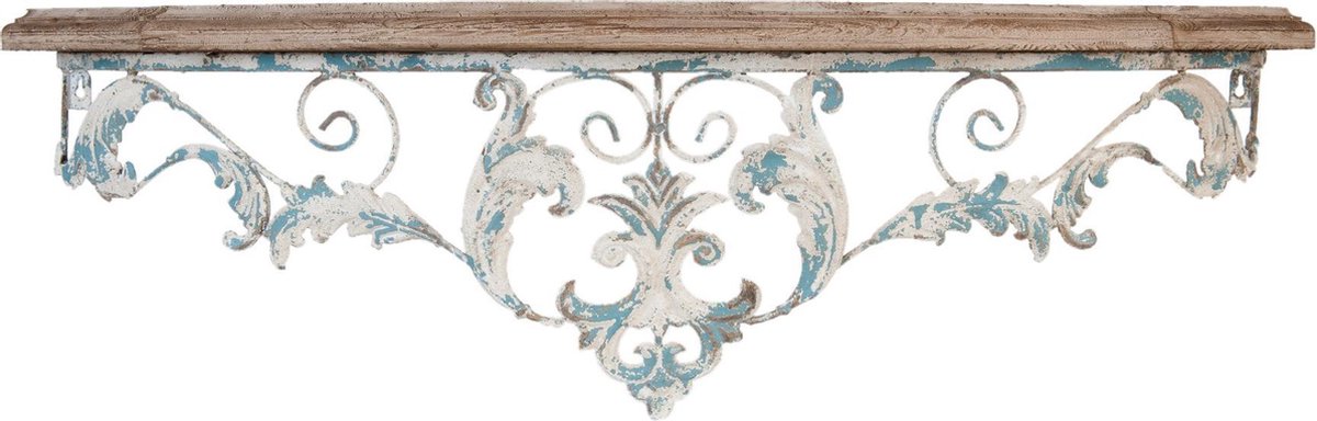 Clayre & Eef Wandplank 100x23x29 cm Blauw Hout