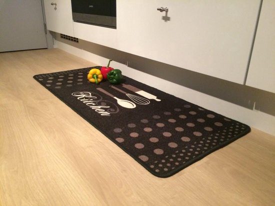keukenmat met decoratief opschrift Finesse 50x120cm kitchen grijs/antra |  bol.com