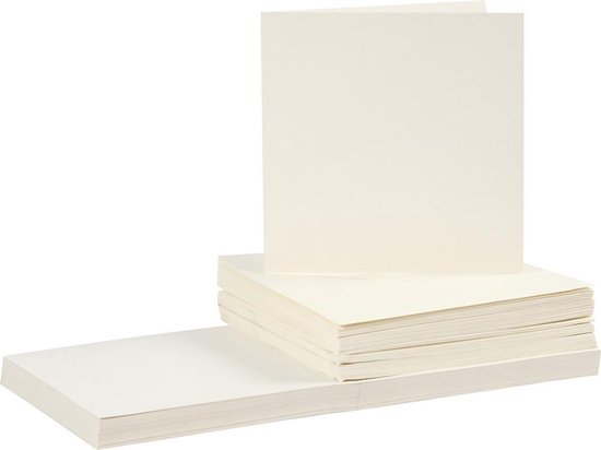 Kaarten en enveloppen, afmeting kaart 15x15 cm, afmeting envelop 16x16 cm,  50 sets,... | bol.com